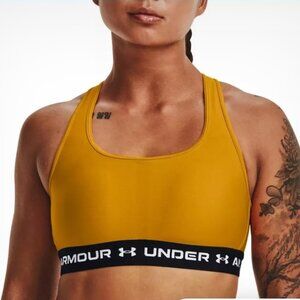 821. Under Armour Yellow Compression Mid Crossback Sports Bra Size S Like New